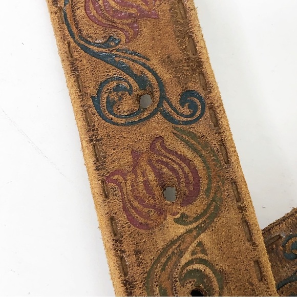 Bohemian embossed leather belt - Picture 5 of 12